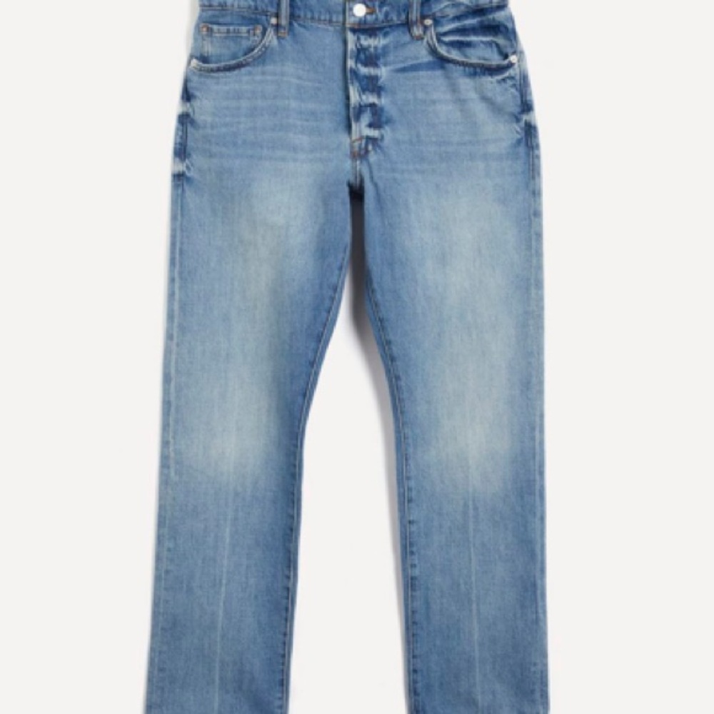 Frame Denim Blue Boyfriend Jeans with Classic Wash Le Slouch